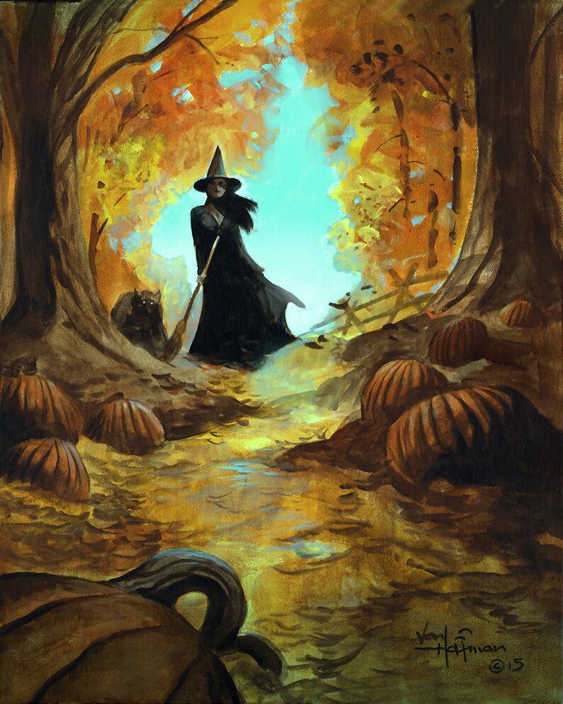The WITCH WALK 16x20 Halloween Pumpkin GIANT Art Print by Etsy