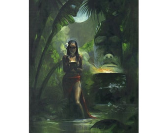 Tiki Goddess Matte Canvas, Stretched, 0.75"