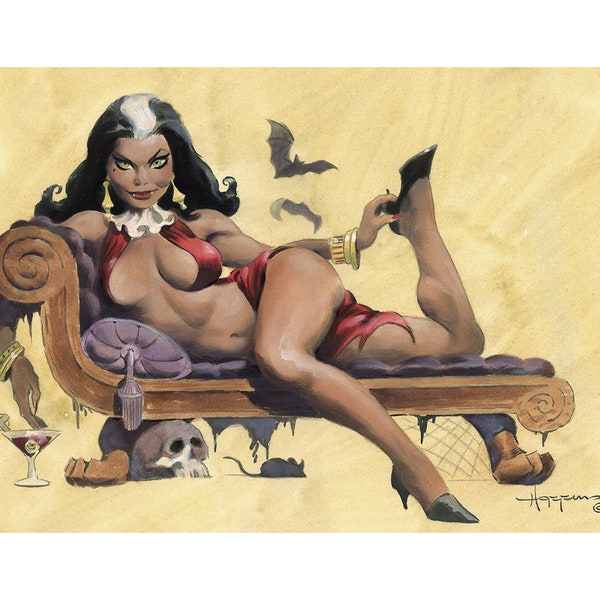 BARBARA CADAVER! 11x17 Halloween Horror Hostess Art Print by Mike Hoffman