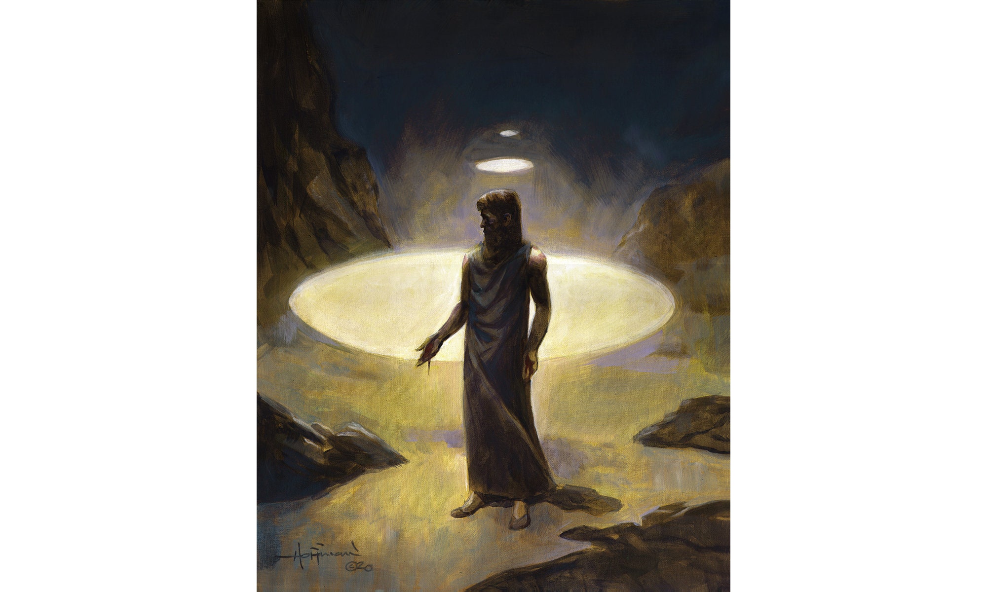 CHRIST & UFOS ORBS 16x20 Fantasy SciFi Art Print von Mike Hoffman