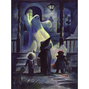 The GHOST HOUSE LED Flicker Print! 16x20 Halloween Art by Mike Hoffman