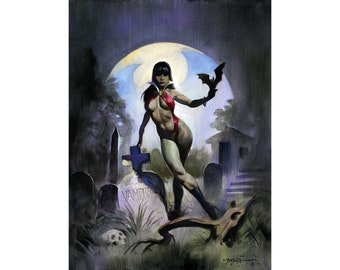 VAMPIRELLA GRAVEYARD! 18x24 Vampire Horror GIANT Art Print by Mike Hoffman