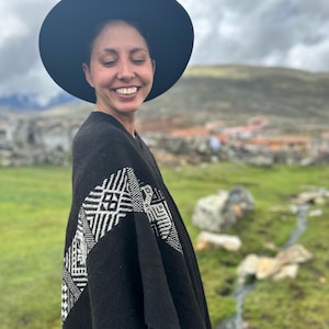 Black Alpaca Poncho
