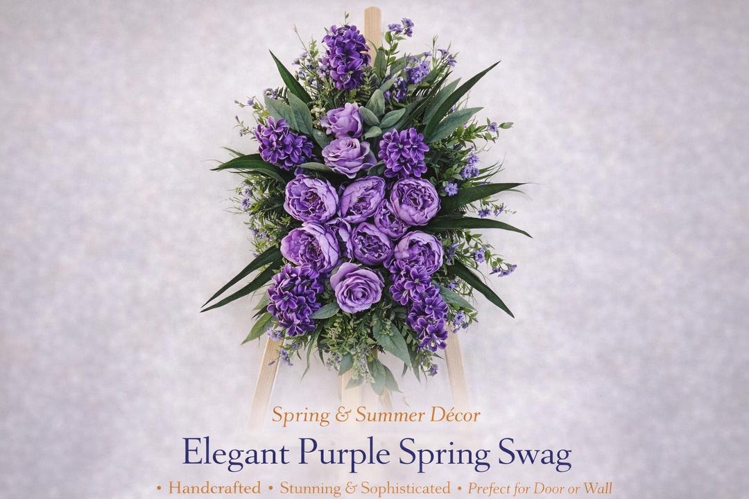 Purple Floral Spring Swag - Etsy