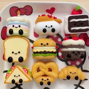 Adorable Little dessert squishy food miniature dollhouse| teatime Stress Reliever - Cute Kawaii Fidget Toy for Anxiety Relief /taba squishy