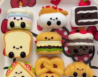 Adorable Little dessert squishy food miniature dollhouse| teatime Stress Reliever - Cute Kawaii Fidget Toy for Anxiety Relief /taba squishy