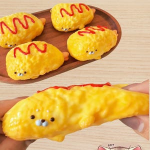 Fried shrimp sealion squishy Stress Reliever - Cute Kawaii Fidget Toy for Anxiety Relief - Soft Sensory Squeeze Toy /taba squishy