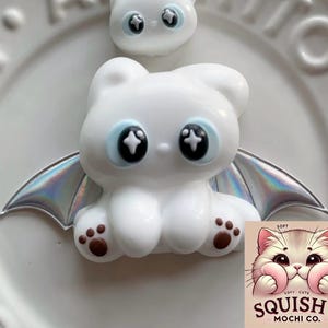 Toothless Dragon Squishy Plush - Cute Black & White Winged Night Fury, Soft Slow Rising Fidget Toy for Anxiety Relief White with wing