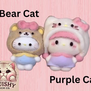 Cute Cat & Bear Squishy Set - Kawaii Animal Stress Relief Toys Soft Creamy Texture /taba squishy/ kawaii squishy/ gifts for everyone