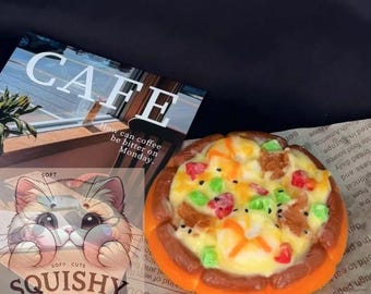 Pizza Squishy Toy Series - Realistic Food-Inspired Stress Toys, Soft and Dense Texture| Squishy Stress Relief| Food Inspired Fidget Toy
