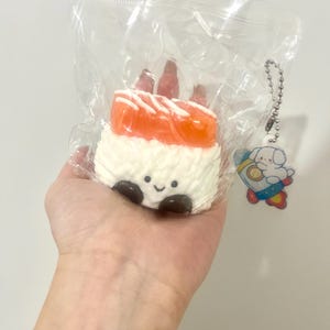 Adorable Little salmon sushi squishy Stress Reliever - Cute Kawaii Fidget Toy for Anxiety Relief - Soft Sensory Squeeze Toy /taba squishy