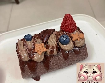 ミントチョコレートケーキスライスタバスクイーズおもちゃ、かわいい