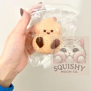 Adorable Little peanut squishy Stress Reliever - Cute Kawaii Fidget Toy for Anxiety Relief - Soft Sensory Squeeze Toy /taba squishy