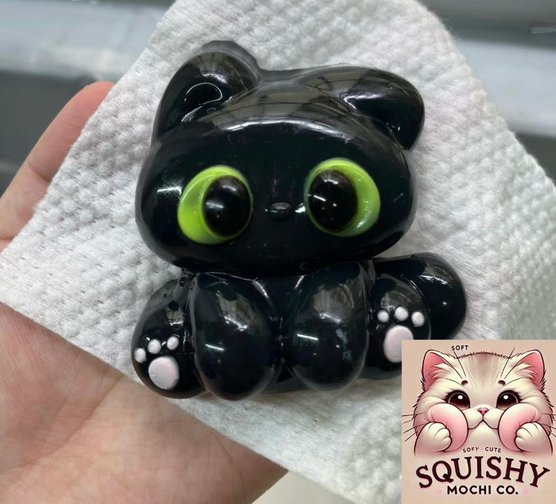 Toothless Dragon Squishy Plush - Cute Black & White Winged Night Fury, Soft Slow Rising Fidget Toy for Anxiety Relief Black