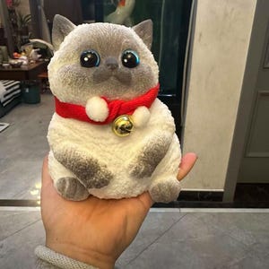 Custom 800g Handmade Big Cat Squishy with Bow Accessory & Basket – DIY Stress Relief Gift| Antistress Fidget Toy| Satisfying Squishy Toy
