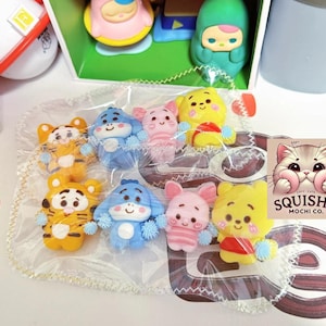 Set de oso cerdito, hipopótamo y tigre/squishy taba/squishy kawaii/regalos para todos/juguetes antiestrés