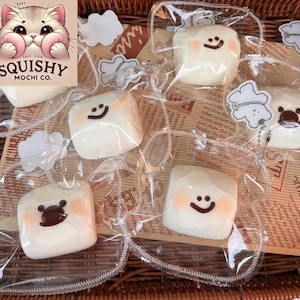 Blush Marshmallow | Smile face| Big nose| Creamy Texture Feel /taba squishy/kawaii squishy/gifts for everyone/stress relief toys