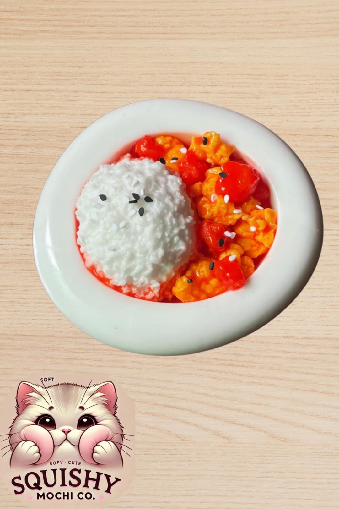 Tomato Fried Egg Rice Squishy Toy Series - Realistic Food-inspired ...