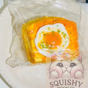 Food Series Squishy – 330g Double-Layer Toast with Fried Egg Squishy – Pure Clay Texture| Squishy Stress Relief| Food Inspired Fidget Toy