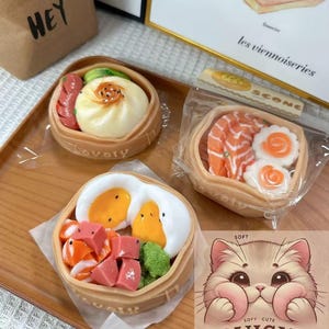 Steamed Food Squishy Toy Series - Realistic Dim Sum & Food-Inspired Stress Toys| Chinese Food Squishy| Squishy Fidget Toy