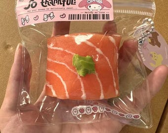 Salmon-Themed Hand-Sized Squishy Series – Realistic Food Silicone Stress Relief Toys| Japanese Food Squishy| Squishy Fidget Toy
