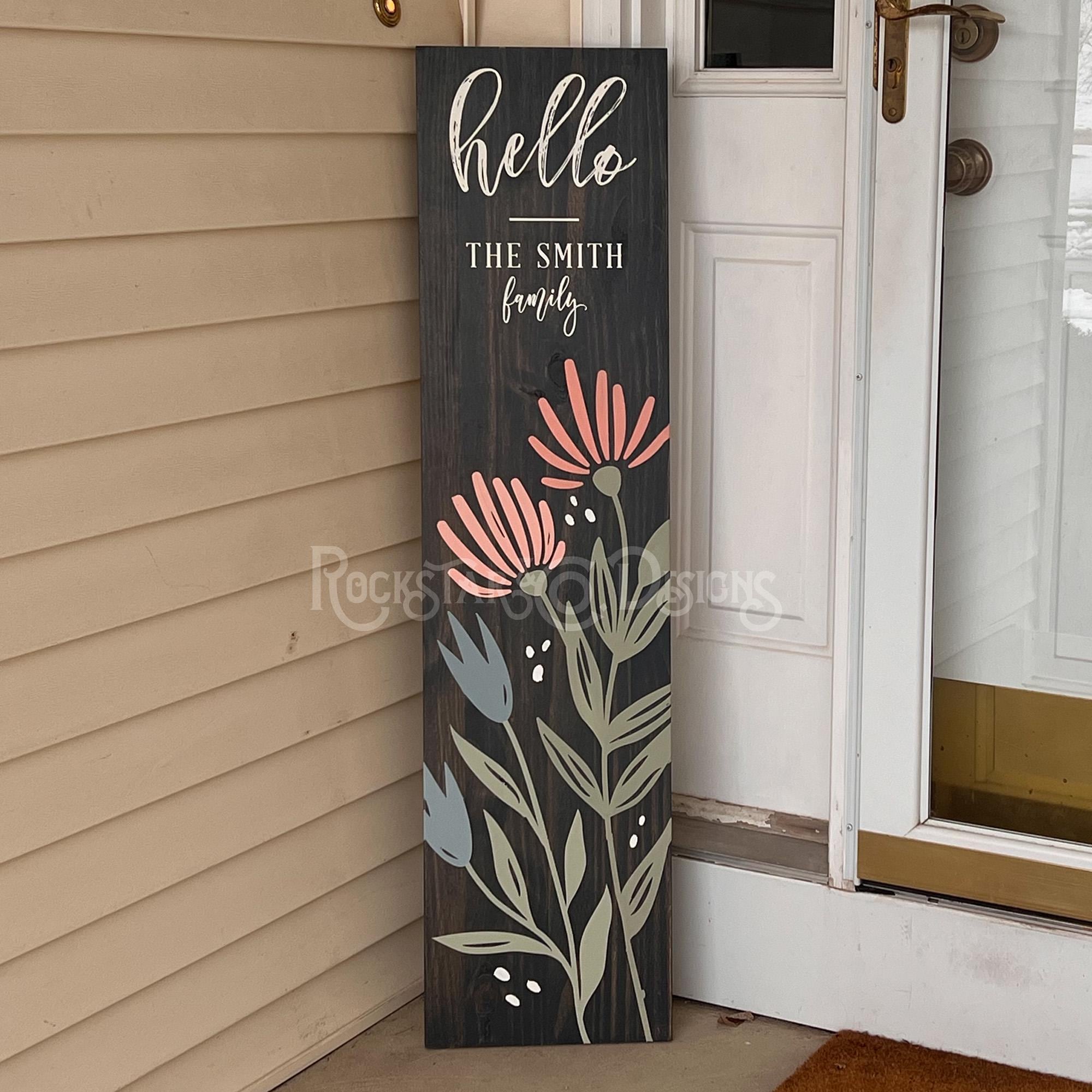 Reversible Personalized Porch Sign: Hand-painted Wood Welcome Leaner - Etsy