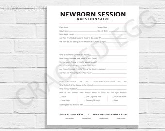 Photographer Forms, Newborn Questionnaire, Professional, Photoshop, Business Forms, Newborn Photographer, Baby photography, PSD Template