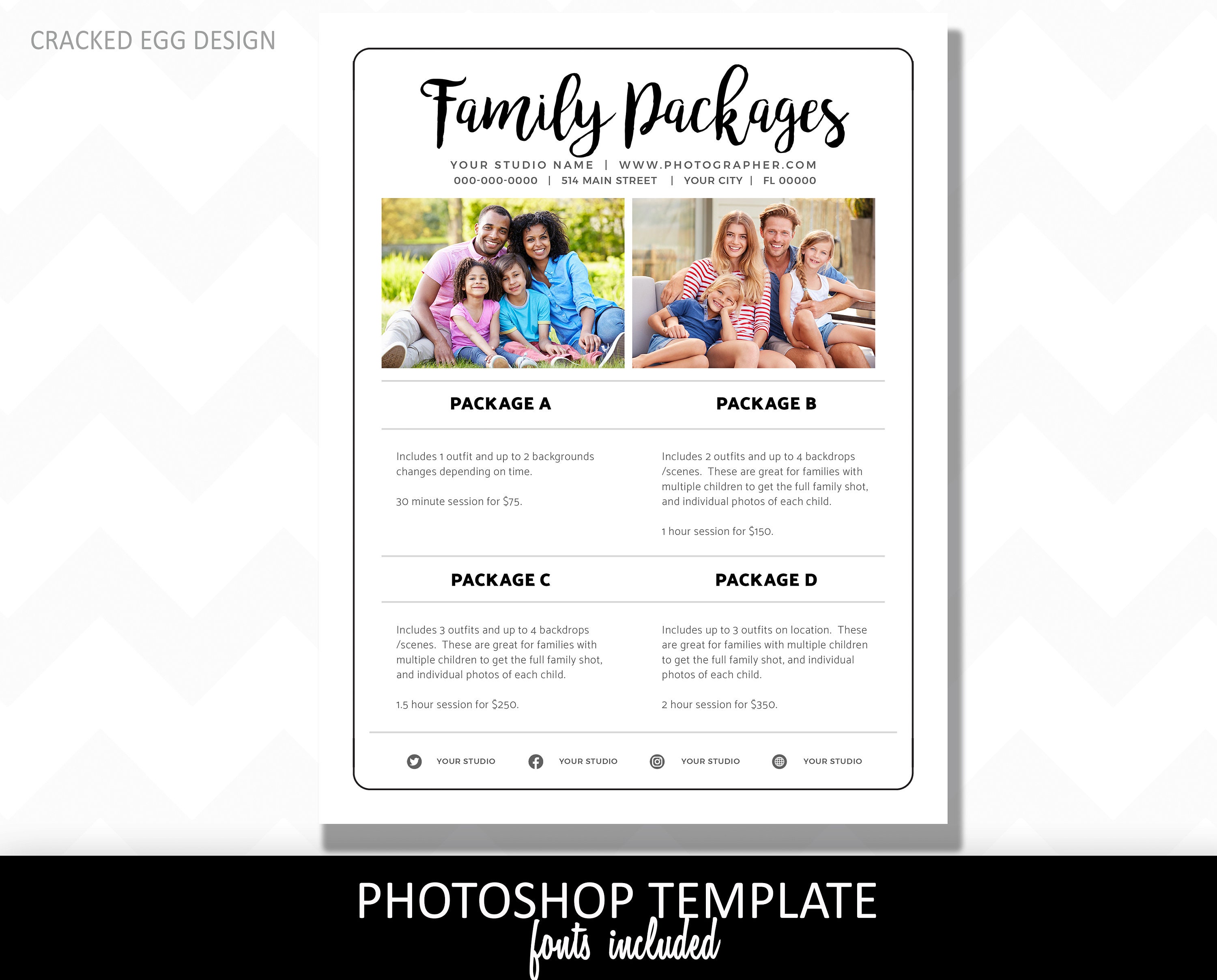 Photography Pricing Family Packages Price Templates Price Etsy UK