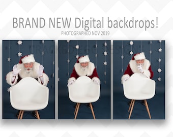 Santa Digital Backdrop for Photographers, Digital Background, Shhh, Finger Up, Christmas Digital Background, Fun Holiday Session