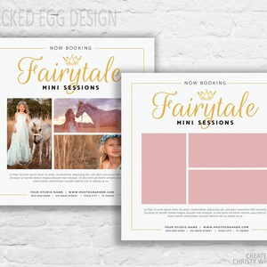 Mini Session Template, For Photographers, Fairytale, Princess Mini Sessions, Gold, 3 Photos image 1