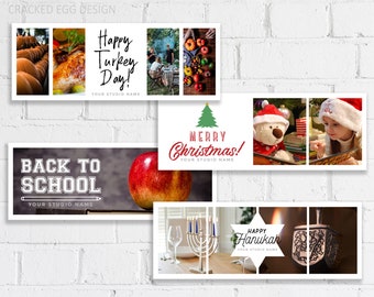 Facebook Marketing, Photographer Templates, Facebook Timeline Templates, Illustrator, Hanukah, Back to School, Christmas template +++
