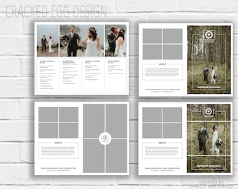 Modello di brochure sui prezzi della fotografia di matrimonio: design moderno di Photoshop