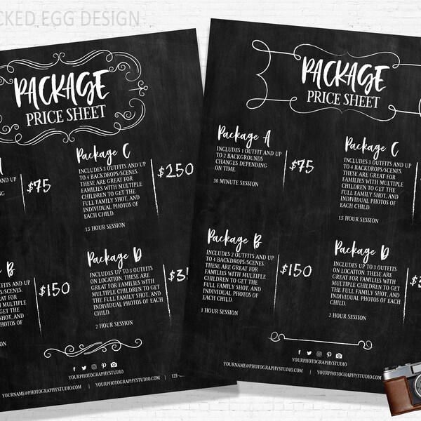 Chalkboard Pricing Etsy