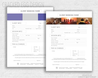 Booking Template, For Photographers, Photoshop Template, Photography Contract, Photographer Forms, Session Contract, Fonts Included