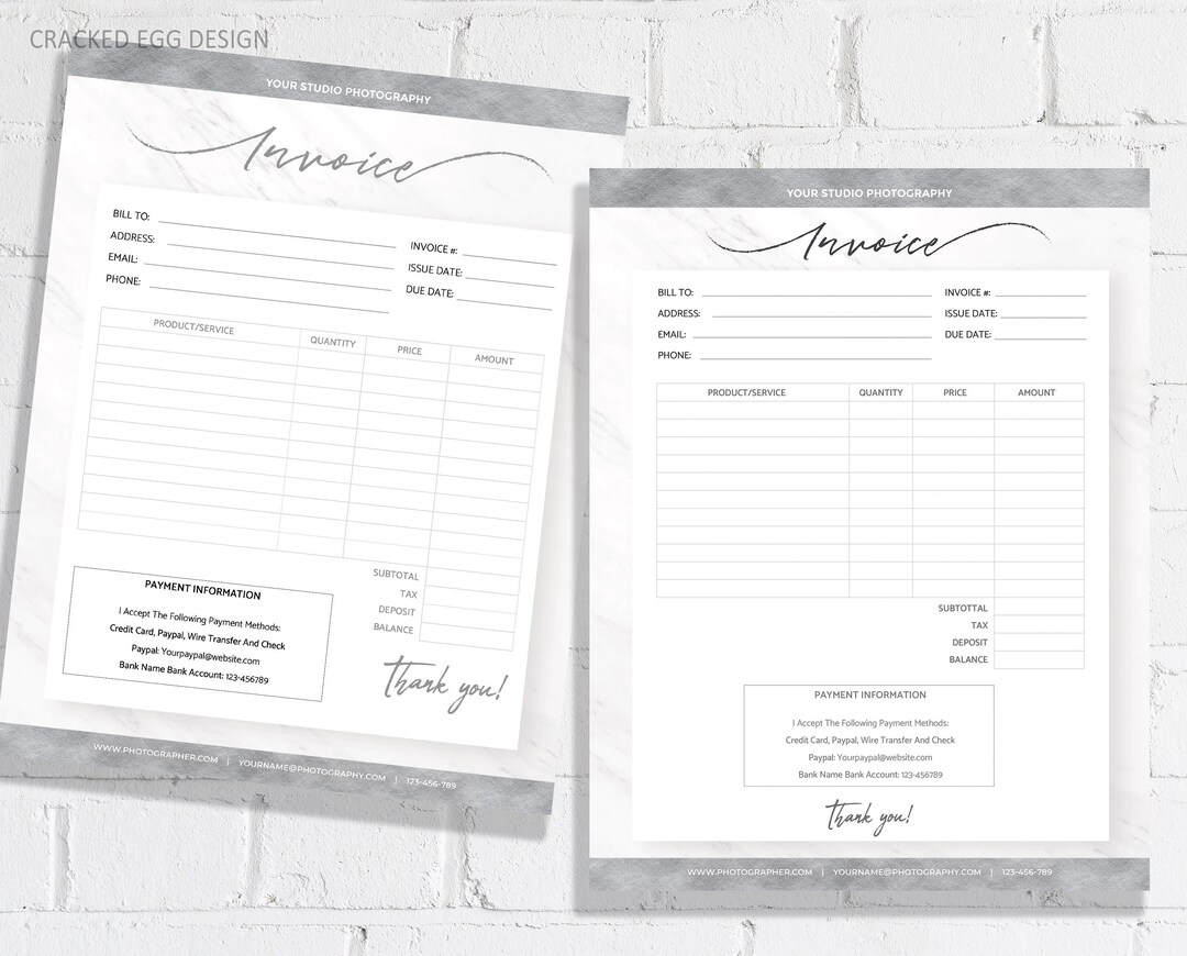 Invoice Template, Printable Invoice, Order Form, Business Planner ...