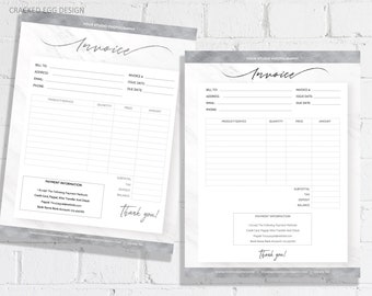 Invoice Template, Printable Invoice, Order Form, Business Planner, Business Invoice, Receipt Template, Invoice Design, Full Bleed, Grey