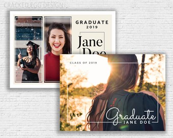 Graduation Invitation, Template, Class of, Senior Graduation, Class of 2019, Custom Photoshop, 5x7 card, Marketing Template, Announcement
