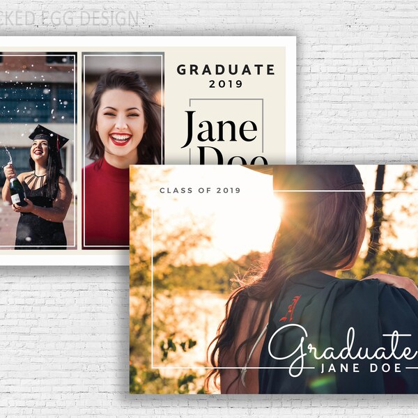 Graduation Invitation, Template, Class of, Senior Graduation, Class of 2019, Custom Photoshop, 5x7 card, Marketing Template, Announcement