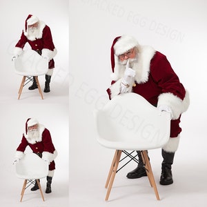 Fondo sencillo y limpio, Papá Noel con silla blanca, ¡Shhh!, Fotógrafo de recién nacidos, Navidad, Fotografía, Estudio fotográfico, Jpeg, jpg