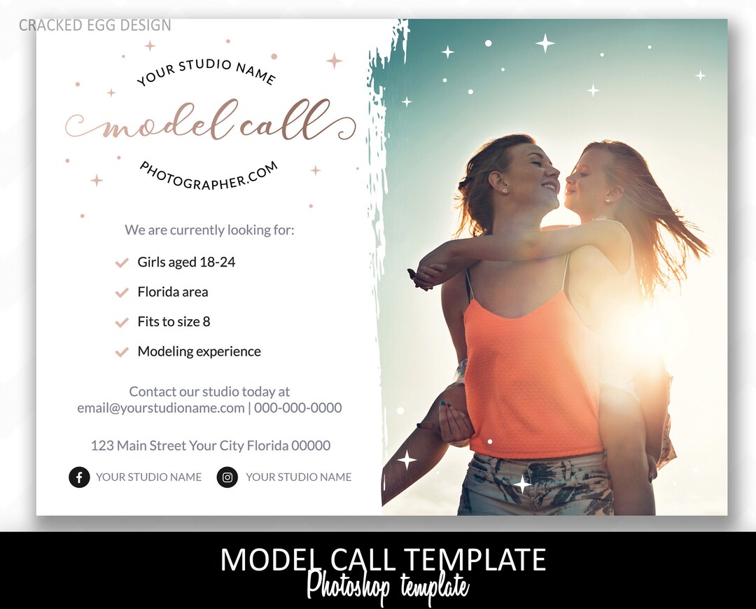 Model Call Template for Social Media or Your Website - Etsy