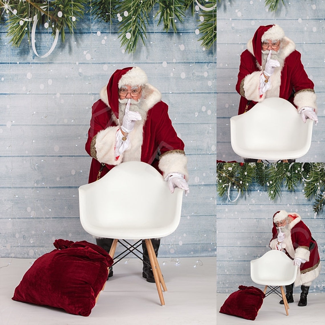 Santa Christmas Backdrop Santa With Chair Newborn - Etsy