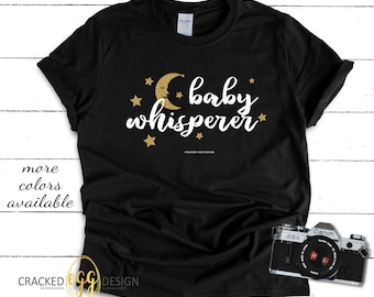 Camiseta Baby Whisperer: Luna Dorada, Regalo para Recién Nacido