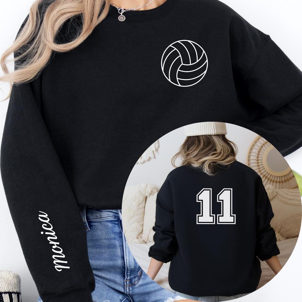 Custom Name Volleyball Sweatshirt, Personalized Volleyball Tee, High School Volleyball Sweatshirt, Volley ball Player Gift, Teen Volleyball