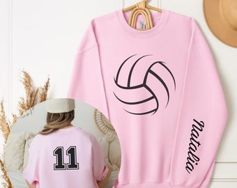 Custom Name Volleyball Sweatshirt, Personalized Volleyball Tee, High School Volleyball Sweatshirt, Volley ball Player Gift, Teen Volleyball