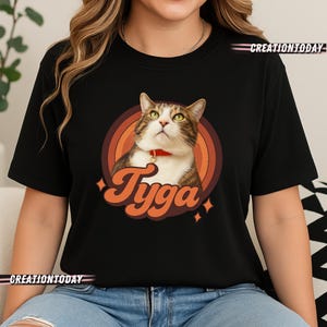 Personaliseer kattenT-shirt, T-shirt voor huisdieren, comfortkleuren, schattig shirt, cadeau voor hem en haar.