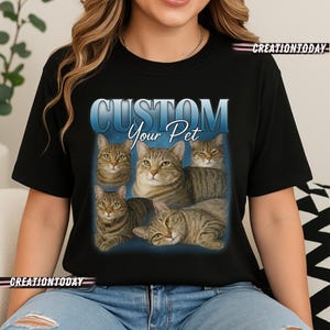 Kattenshirt, shirt voor huisdier, gepersonaliseerd T-shirt, custom, kattenshirt, aangepast, kattenliefhebber, cadeau.