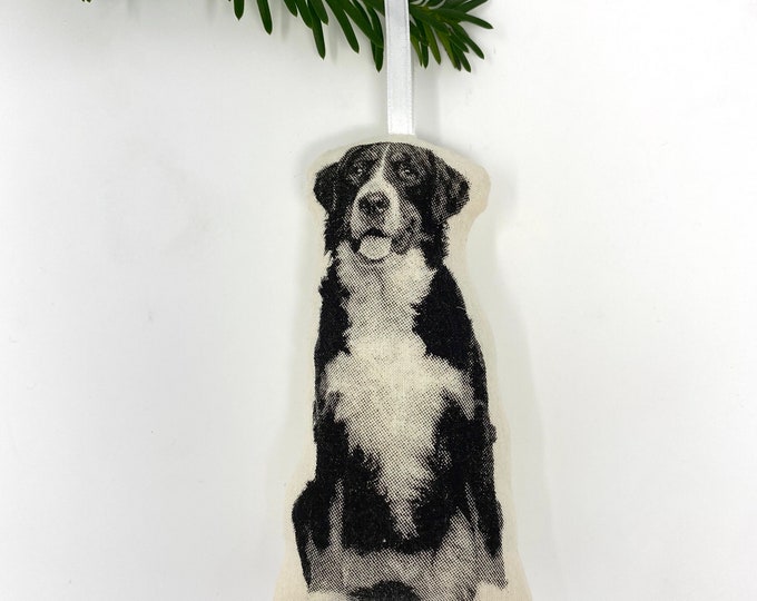 Silkscreen Bernese Mountain Dog Ornament