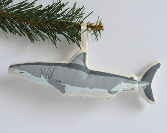 Silkscreen Shark Ornament