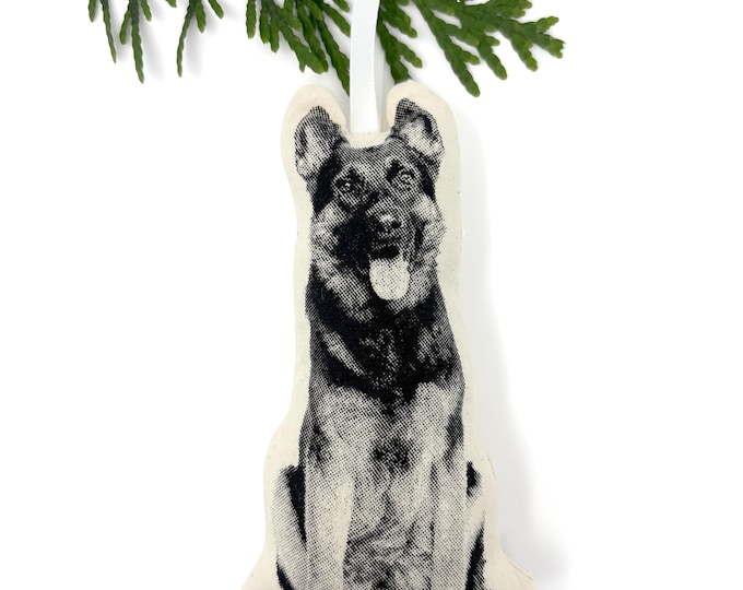 Silkscreen German Shepherd Ornament