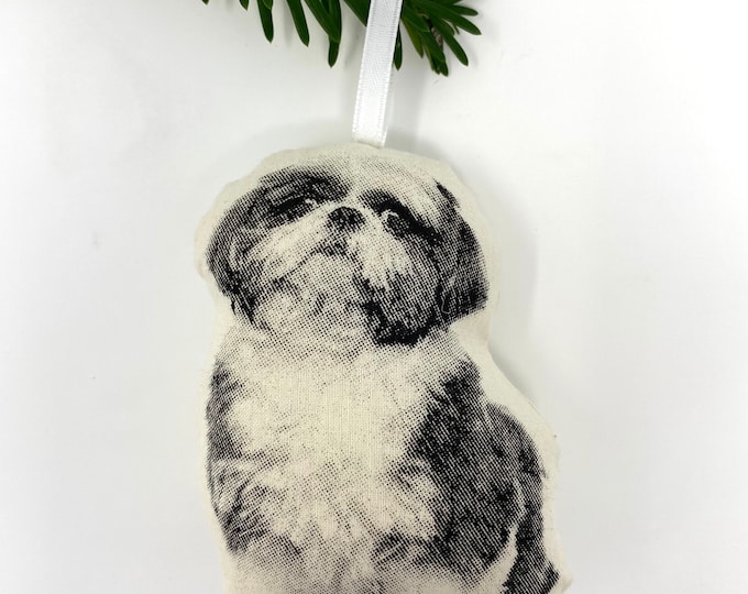 Silkscreen Shih Tzu Ornament